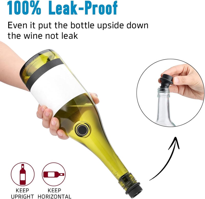 OWO Wine Vacuum Pump and 8 Stopper, Wine Saver & Preserver, Reusable Air Remover Pump Keeps Fresh - Image 3